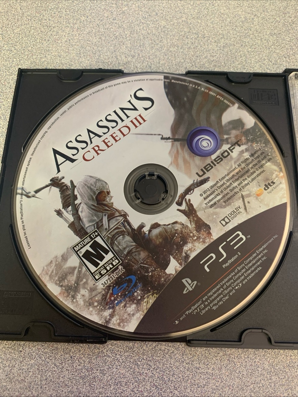 Assassin's Creed III (PlayStation 3 PS3) - White Game Disc